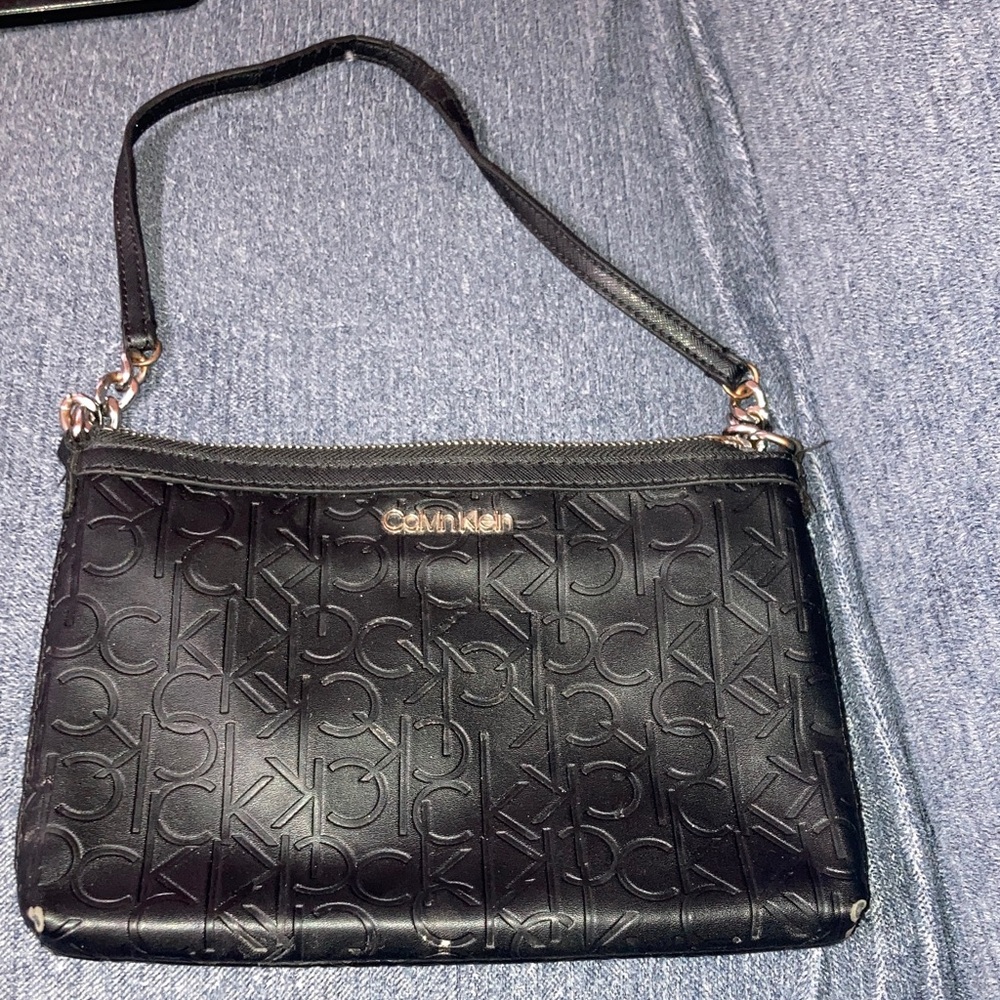 Calvin Klein Embossed Black shoulder bag